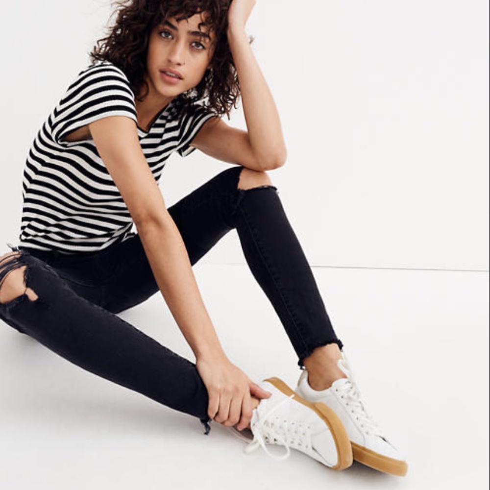 MADEWELL 9" Mid-Rise Skinny Jeans in Black Sea